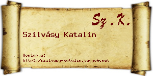 Szilvásy Katalin névjegykártya