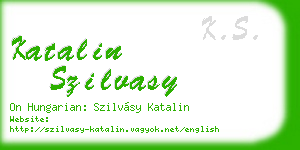 katalin szilvasy business card